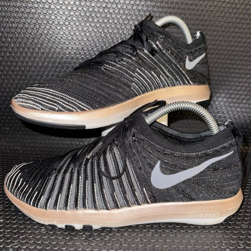 Nike Free Transform Flyknit Black Running Athletic Shoe Sneaker Womens Size 8.5